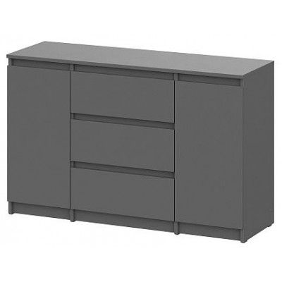 Комод NN мебель Денвер графит серый (3 ящика, 2 дверцы) купить в Минске