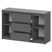 Комод NN мебель Денвер графит серый (3 ящика, 2 дверцы) купить в Минске