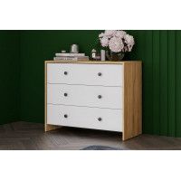 Комод NN мебель Дольче дуб золотой/белый (3 ящика) купить в Минске