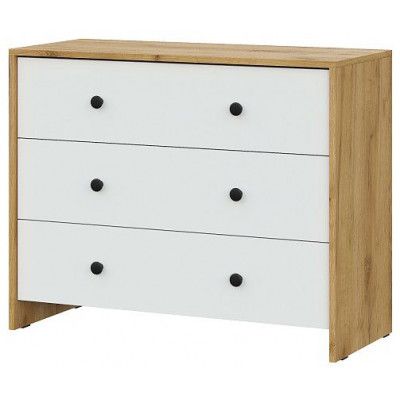 Комод NN мебель Дольче дуб золотой/белый (3 ящика) купить в Минске