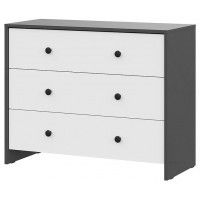 Комод NN мебель Дольче графит/белый (3 ящика) Комод NN мебель Дольче графит/белый (3 ящика)