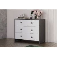Комод NN мебель Дольче графит/белый (3 ящика) купить в Минске