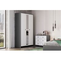 Комод NN мебель Дольче графит/белый (3 ящика) купить в Минске