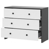 Комод NN мебель Дольче графит/белый (3 ящика) купить в Минске