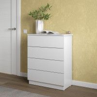 Комод NN мебель КМ 1 белый текстурный (4 ящика) купить в Минске