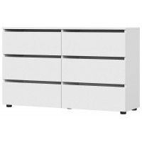 Комод NN мебель Токио белый текстурный (6 ящиков)