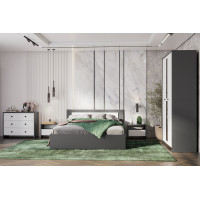 Кровать NN Мебель (МС Дольче К) 160*200 графит/белый купить в Минске
