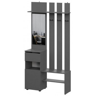 Шкаф NN Мебель Денвер графит серый, с зеркалом купить в Минске