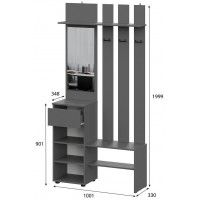 Шкаф NN Мебель Денвер графит серый, с зеркалом купить в Минске