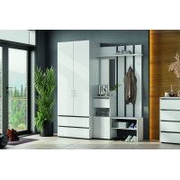 Шкаф NN Мебель Токио белый текстурный, с зеркалом купить в Минске