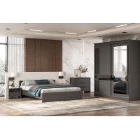 Шкаф-купе NN Мебель К №25 (2,0 м) Блэк ЛАЙТ графит серый / лакобель / черный матовый купить в Минске