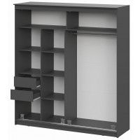 Шкаф-купе NN Мебель К №25 (2,0 м) Блэк ЛАЙТ графит серый / лакобель / черный матовый купить в Минске