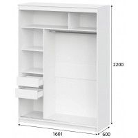 Шкаф-купе NN Мебель К ШКП-3 (1,6) белый текстурный (серия 2) купить в Минске Шкаф-купе NN Мебель К ШКП-3 (1,6) белый текстурный (серия 2) купить в Минске