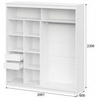 Шкаф-купе NN Мебель К ШКП-3 (2,0) белый текстурный (серия 2) купить в Минске