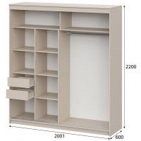 Шкаф-купе NN Мебель К ШКП-3 (2,0) МАКС меланж купить в Минске Шкаф-купе NN Мебель К ШКП-3 (2,0) МАКС меланж купить в Минске