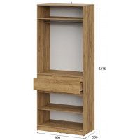 Шкаф NN Мебель Авиньон двухстворчатый дуб крафт золотой/графит серый купить в Минске