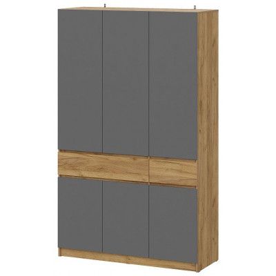 Шкаф NN Мебель Авиньон трехстворчатый дуб крафт золотой/графит серый купить в Минске