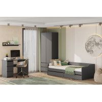 Шкаф NN Мебель Денвер двухстворчатый графит серый купить в Минске