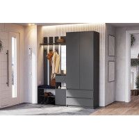 Шкаф NN Мебель Денвер двухстворчатый графит серый купить в Минске