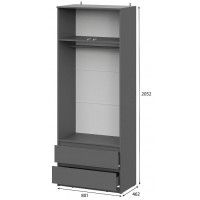 Шкаф NN Мебель Денвер двухстворчатый графит серый купить в Минске