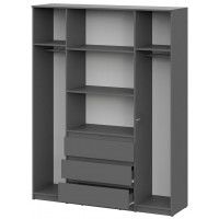 Шкаф NN Мебель Денвер четырехстворчатый графит серый купить в Минске