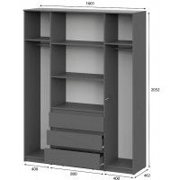 Шкаф NN Мебель Денвер четырехстворчатый графит серый купить в Минске