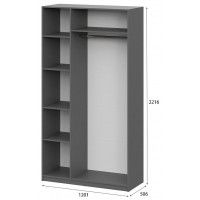 Шкаф NN Мебель ШК 5 (1200) графит серый купить в Минске