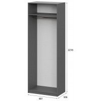 Шкаф NN Мебель ШК 5 (800) графит серый купить в Минске Шкаф NN Мебель ШК 5 (800) графит серый купить в Минске