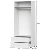 Шкаф NN Мебель Токио двухстворчатый белый купить в Минске