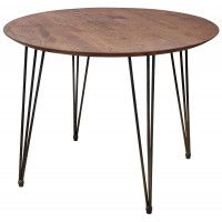 Стол обеденный Демавенд d100*74 дуб мореный/черный