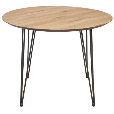 Стол обеденный Демавенд d100*74 дуб натуральный/черный купить в Минске