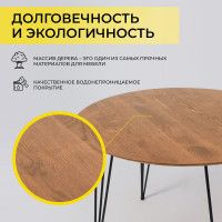 Стол обеденный Демавенд d100*74 дуб натуральный/черный купить в Минске