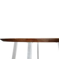 Стол обеденный Эльбрус d100*74 дуб мореный/белый купить в Минске