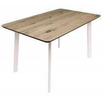 Стол МАЙОН, 130*80*74 дуб галифакс/белый