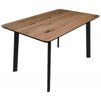 Стол МАЙОН 120*80*74 дуб мореный/черный