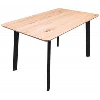 Стол МАЙОН, 130*80*74 дуб натуральный/черный