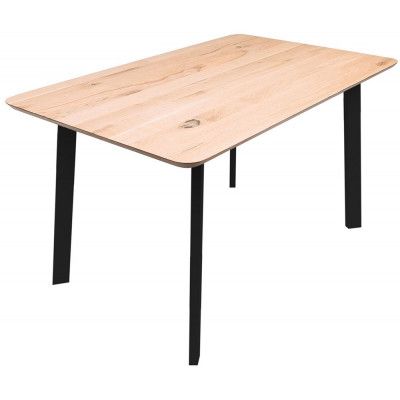 Стол МАЙОН, 130*80*74 дуб натуральный/черный купить в Минске