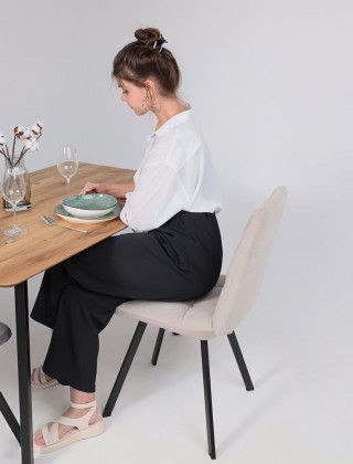 Стол МАЙОН, 130*80*74 дуб натуральный/черный купить в Минске