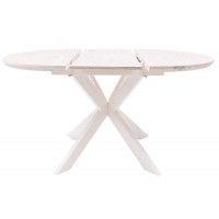 Стол РАУНД раздвижной, d100(140)*75 дуб беленый/белый купить в Минске