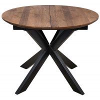 Стол РАУНД раздвижной, d100(140)*75 обеденный дуб мореный/черный Стол РАУНД раздвижной, d100(140)*75 обеденный дуб мореный/черный