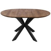 Стол РАУНД раздвижной, d110(150)*75 обеденный дуб мореный/черный купить в Минске
