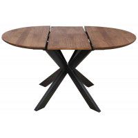 Стол РАУНД раздвижной, d110(150)*75 обеденный дуб мореный/черный купить в Минске