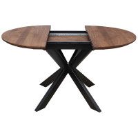 Стол РАУНД раздвижной, d110(150)*75 обеденный дуб мореный/черный купить в Минске