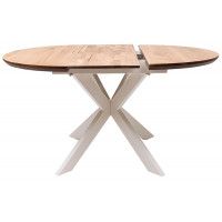 Стол РАУНД раздвижной, d100(140)*75 дуб натуральный/белый купить в Минске