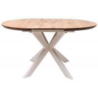 Стол РАУНД раздвижной, d100(140)*75 дуб натуральный/белый купить в Минске