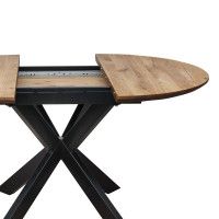 Стол РАУНД раздвижной, d110(150)*75 дуб натуральный/черный купить в Минске Стол РАУНД раздвижной, d110(150)*75 дуб натуральный/черный купить в Минске