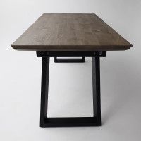 Стол обеденный Сангай 136(196)*80*75 дуб галифакс / черный купить в Минске Стол обеденный Сангай 136(196)*80*75 дуб галифакс / черный купить в Минске