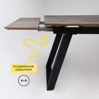 Стол обеденный Сангай 136(196)*80*75 дуб галифакс / черный купить в Минске Стол обеденный Сангай 136(196)*80*75 дуб галифакс / черный купить в Минске