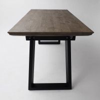 Стол обеденный Сангай 160(220)*80*75 дуб галифакс табак / черный купить в Минске Стол обеденный Сангай 160(220)*80*75 дуб галифакс табак / черный купить в Минске