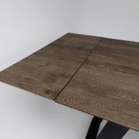 Стол обеденный Сангай 160(220)*80*75 дуб галифакс табак / черный купить в Минске Стол обеденный Сангай 160(220)*80*75 дуб галифакс табак / черный купить в Минске